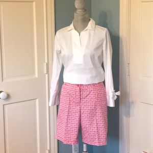 Pink and white cotton Bermuda shorts size 8P